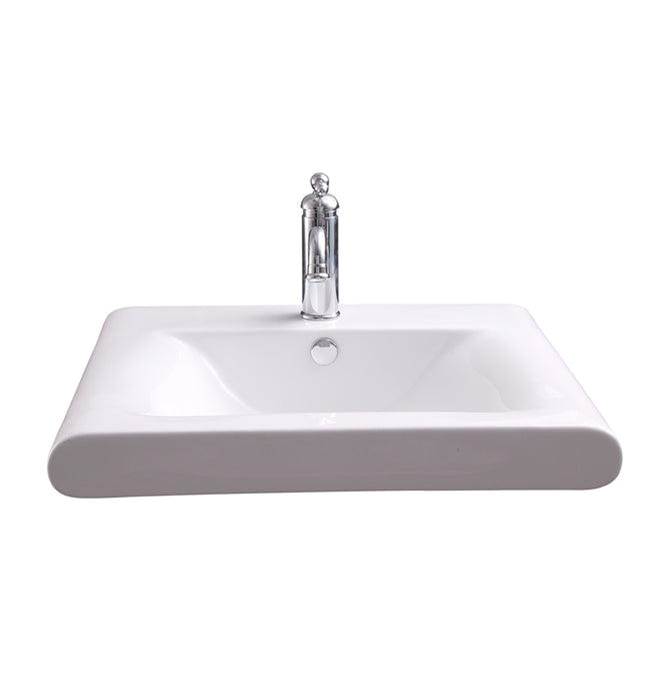 Monique's Bath ShowroomBarclayThad Rectangular 24'' Wall Hung1 Faucet hole,Overflow, White