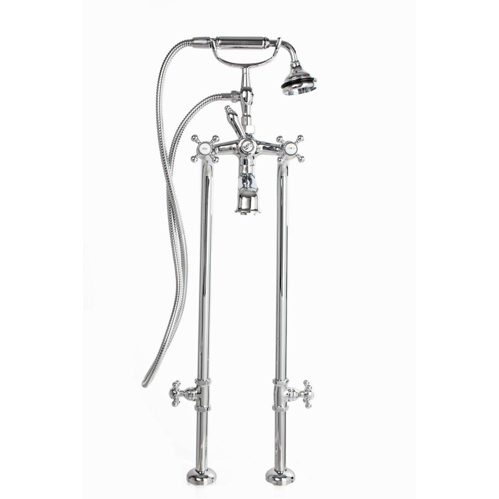 Monique's Bath ShowroomCheviot Products5100 SERIES Free-Standing Tub Filler with Stop Valves - Cross Handles - Metal Accents