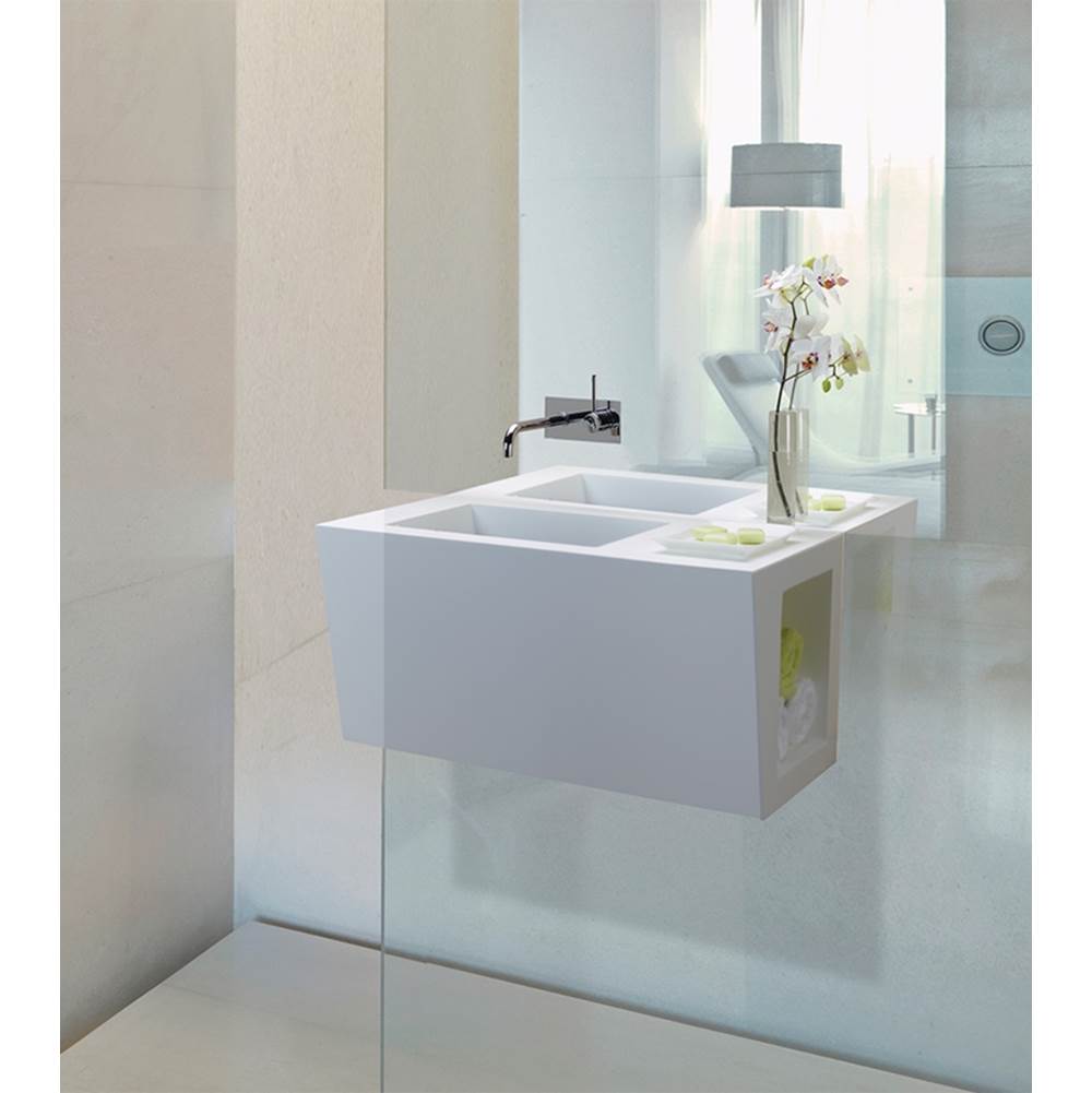 MTI Baths Wall Mount Bathroom Sinks item VSWM3015-WH-GL-LH