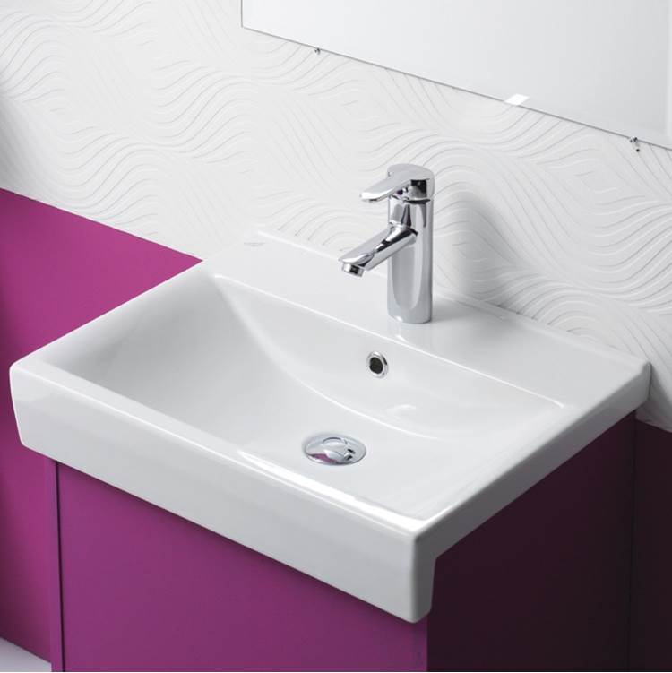 Nameeks Dual Mount Bathroom Sinks item CeraStyle 063500-U-One Hole